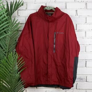 Columbia Red Black Hikebound Waterproof Rain Jacket Size XXL Men's